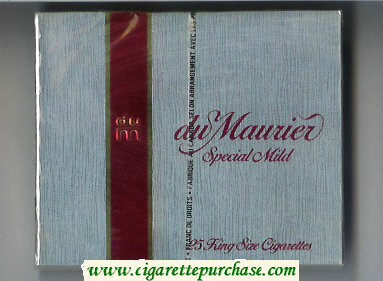Du Maurier Special Mild 25s cigarettes wide flat hard box